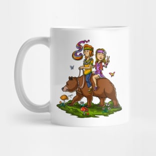 Hippies Riding Bear Festival Mug